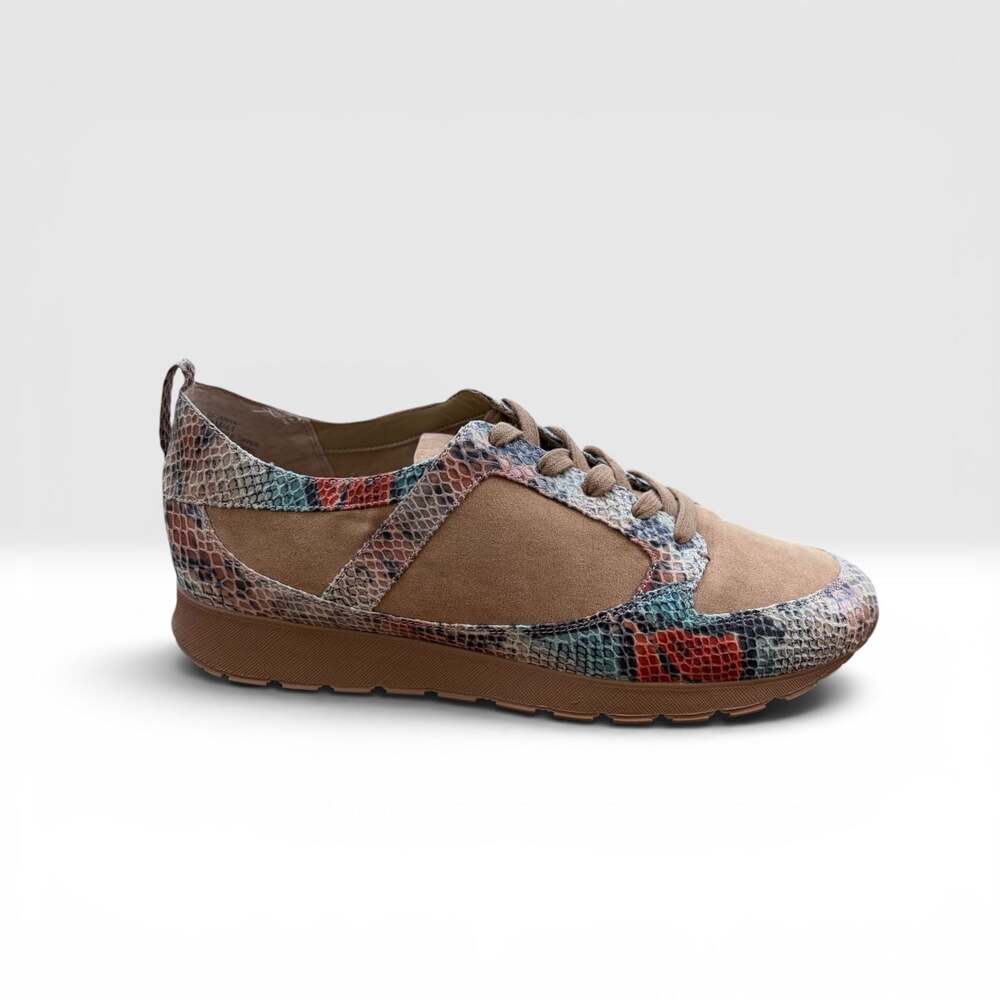G.I.L.I. Janna Exotic Snake Print and Suede Lace-Up Sneakers Size 11M